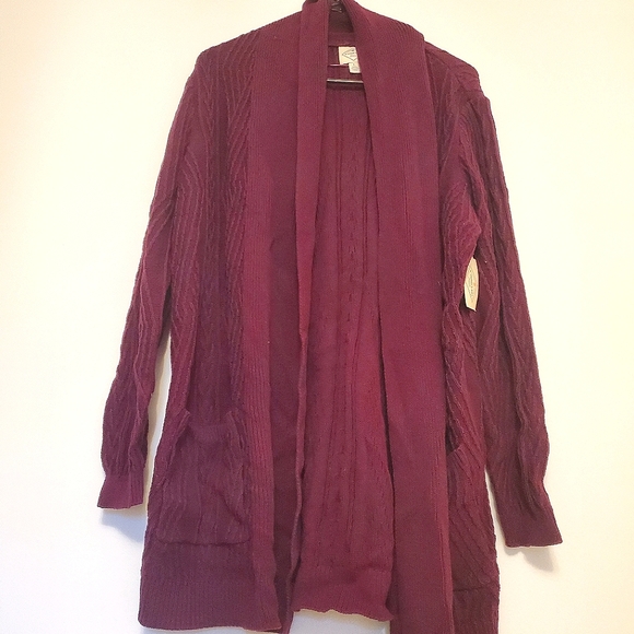 NWT french wine knit sweater with pockets - Picture 1 of 4